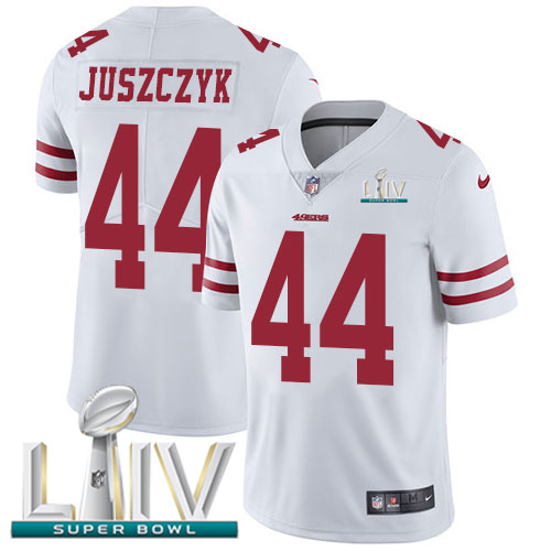 San Francisco 49ers Nike 44 Kyle Juszczyk White Super Bowl LIV 2020 Youth Stitched NFL Vapor Untouchable Limited Jersey